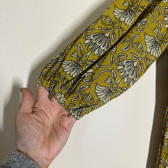 Mod's Mahal Floral Split Neck Midi Dress Womens Size XS Pockets Block Print Boho - Picture 4 of 13